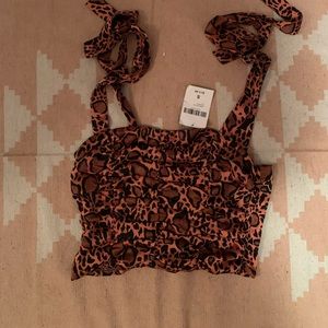 Silk orange cheetah tank